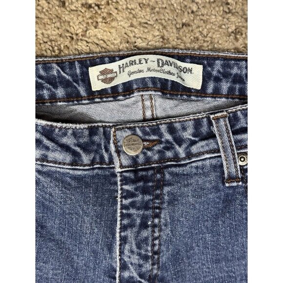 Vintage HARLEY DAVIDSON Womens Relaxed Bootcut Mid Rise Jeans Sz 6P 30x28 Y2k - Picture 8 of 12